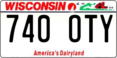 WI license plate 740OTY