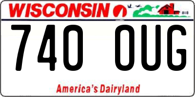 WI license plate 740OUG