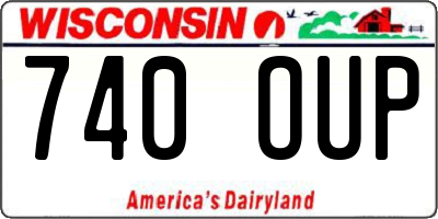 WI license plate 740OUP