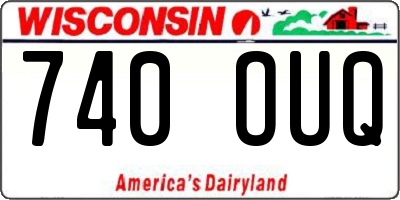 WI license plate 740OUQ
