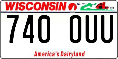 WI license plate 740OUU
