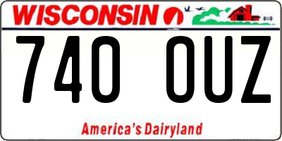 WI license plate 740OUZ
