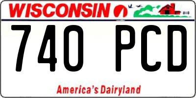 WI license plate 740PCD