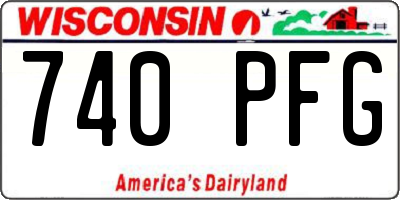 WI license plate 740PFG