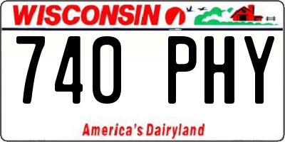 WI license plate 740PHY