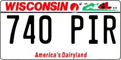 WI license plate 740PIR