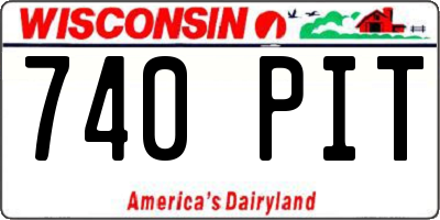 WI license plate 740PIT