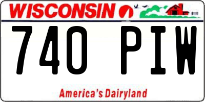 WI license plate 740PIW