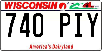 WI license plate 740PIY