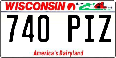 WI license plate 740PIZ