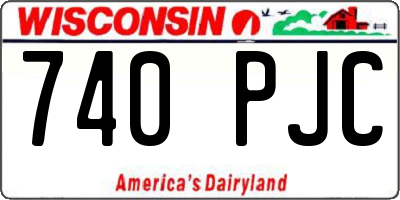WI license plate 740PJC