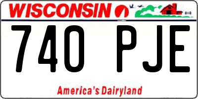 WI license plate 740PJE