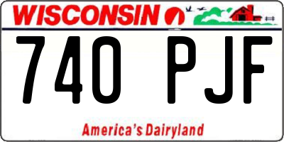 WI license plate 740PJF