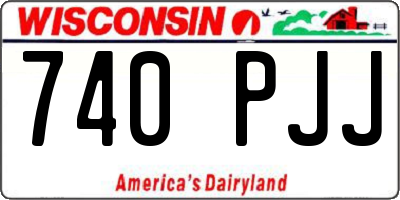 WI license plate 740PJJ