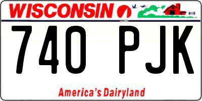 WI license plate 740PJK