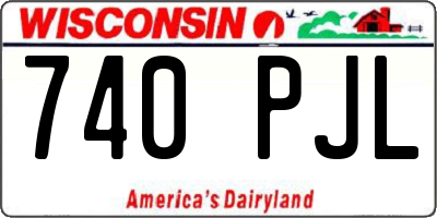 WI license plate 740PJL
