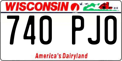WI license plate 740PJO