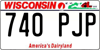 WI license plate 740PJP