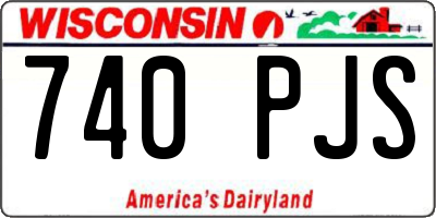 WI license plate 740PJS