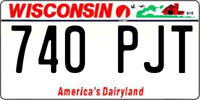 WI license plate 740PJT