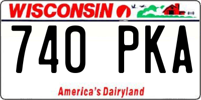 WI license plate 740PKA