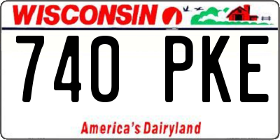 WI license plate 740PKE
