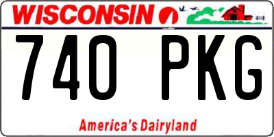 WI license plate 740PKG