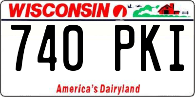 WI license plate 740PKI