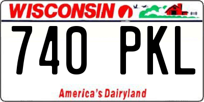 WI license plate 740PKL