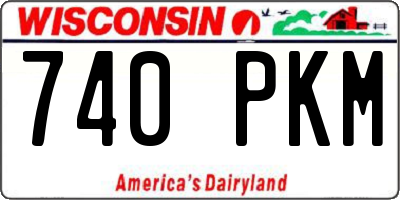 WI license plate 740PKM