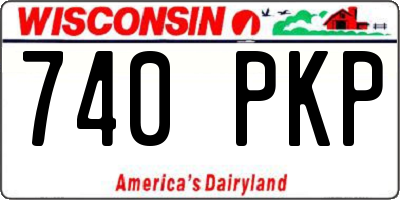 WI license plate 740PKP