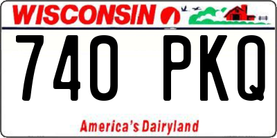 WI license plate 740PKQ