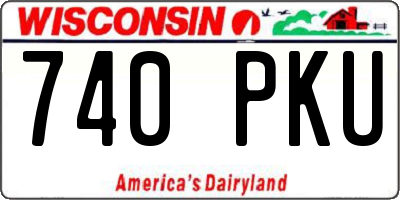 WI license plate 740PKU