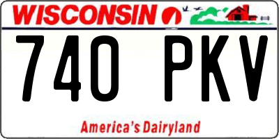 WI license plate 740PKV