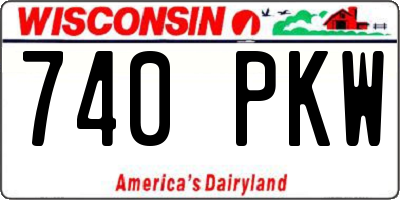 WI license plate 740PKW