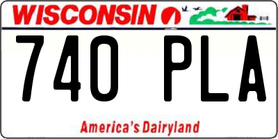 WI license plate 740PLA