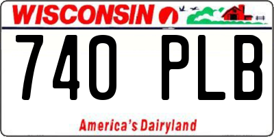 WI license plate 740PLB