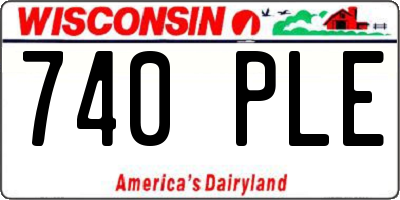 WI license plate 740PLE