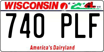 WI license plate 740PLF