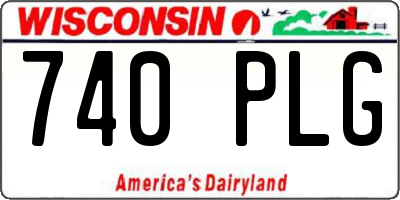 WI license plate 740PLG