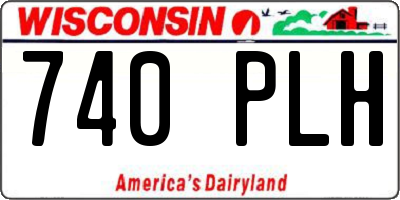 WI license plate 740PLH