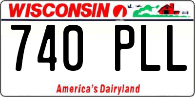 WI license plate 740PLL