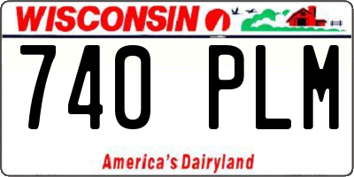 WI license plate 740PLM