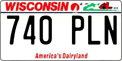 WI license plate 740PLN