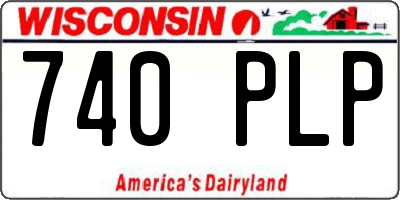WI license plate 740PLP