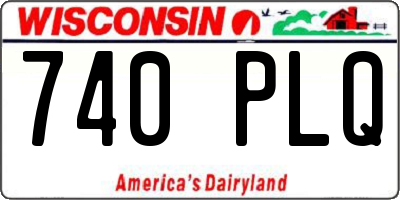 WI license plate 740PLQ