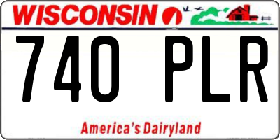 WI license plate 740PLR
