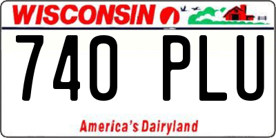 WI license plate 740PLU