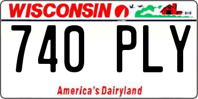 WI license plate 740PLY
