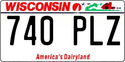 WI license plate 740PLZ